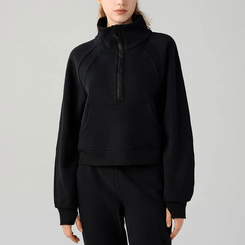 Women's Half-Zip High-Stand Collar Pullover
