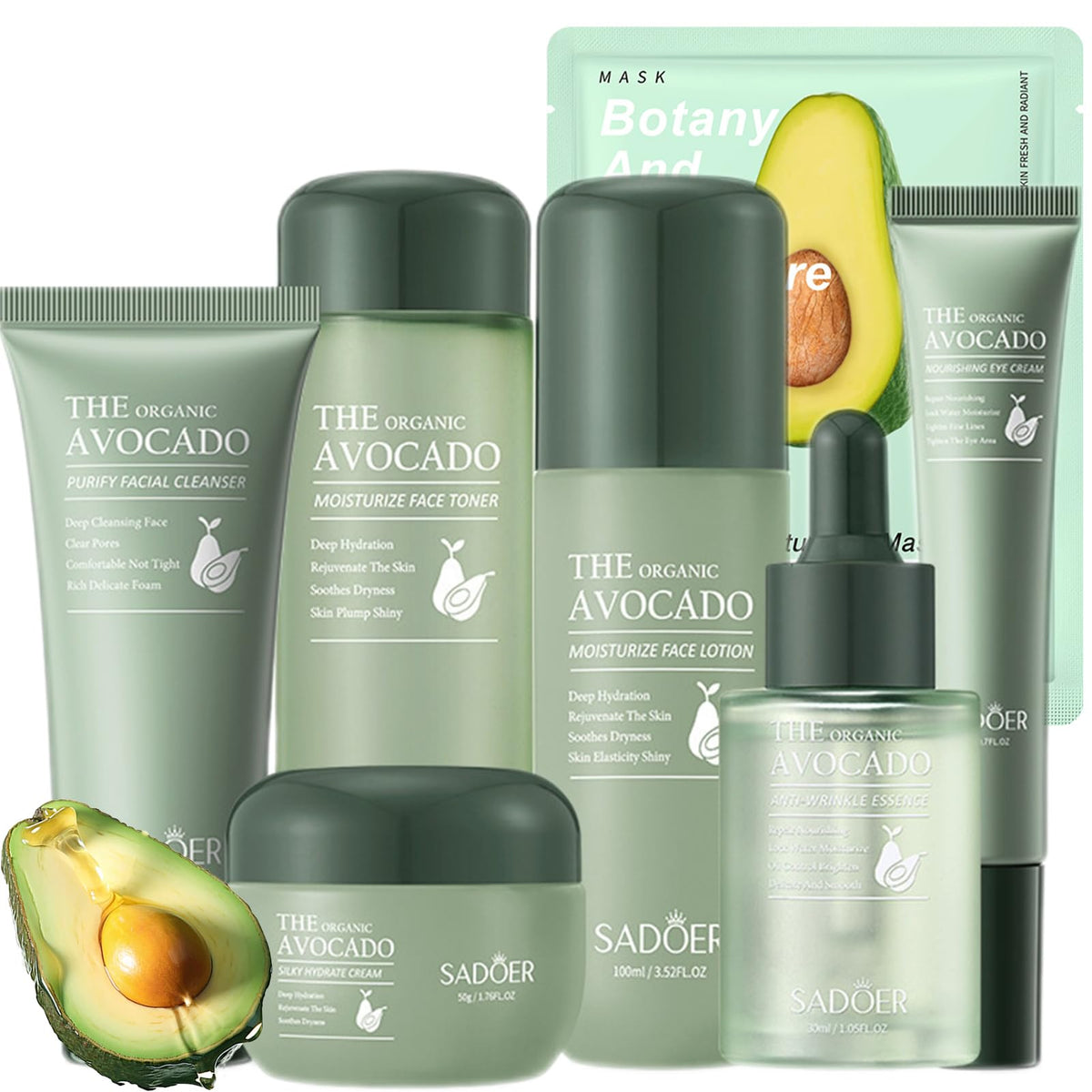 Avocado Skin Care Set 11-In-1 Gift Set