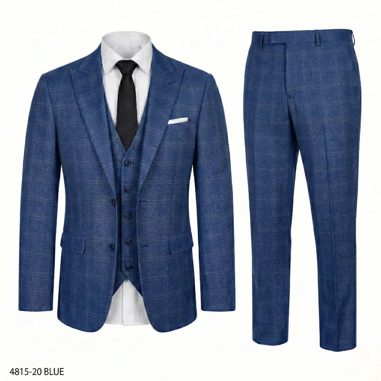 GIANCO FERRO Men'S Classic Elegant Plaid 3-Piece Suit - Single-Breasted Blazer with Double Vent, Vest, Button Closure Dress Pants for Weddings, Business | Dry Clean Menswear