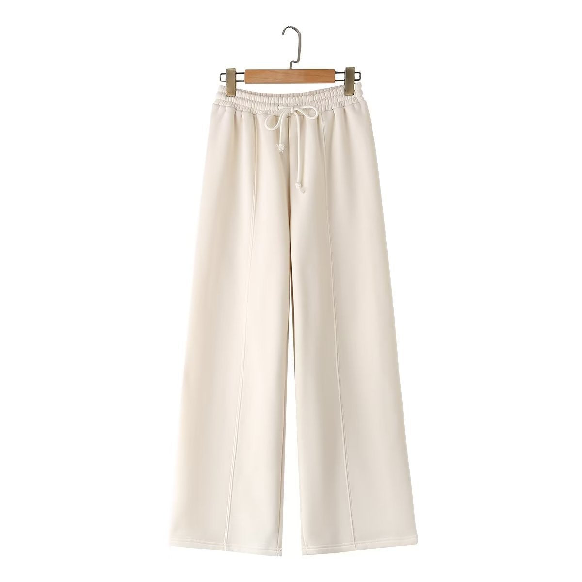 Casual Zip-Up Pilot Jacket and Loose High-Waist Pants