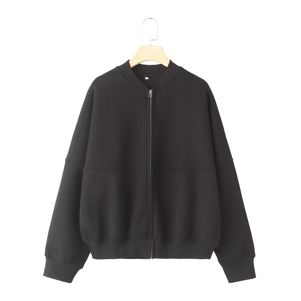 Casual Zip-Up Pilot Jacket and Loose High-Waist Pants