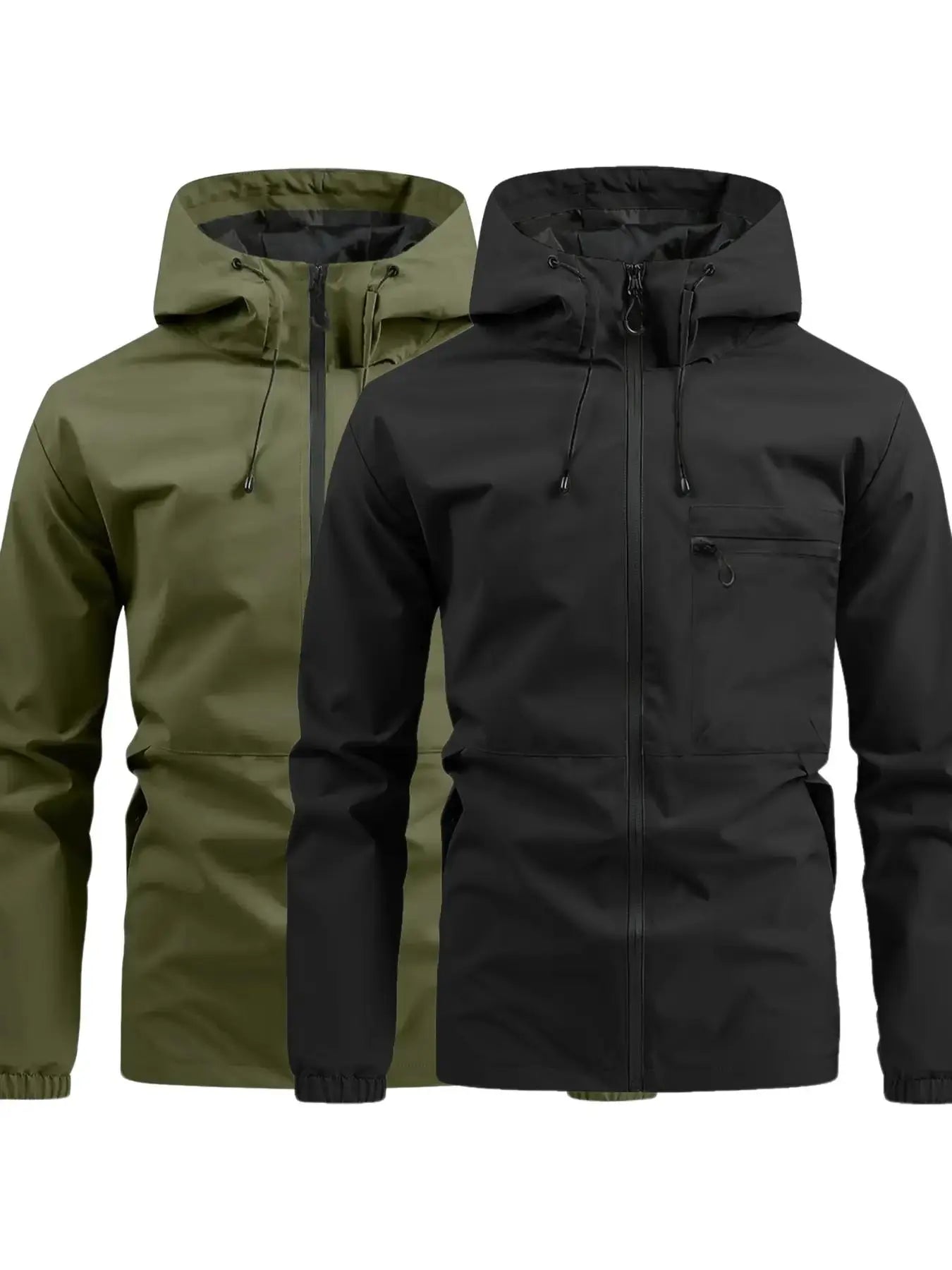 Men'S Casual Solid Camo Camouflage Pocket Drawstring Hooded Long Sleeve Jacket, Regular Fit Fitted Zip up Jacket, Stylish Outfit for Spring & Fall, Menswear, Men'S Tops, Coats, Casual Jackets, Zipper Hooded Jacket