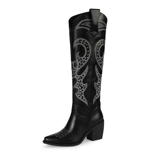 Women Black Cowgirl Boots