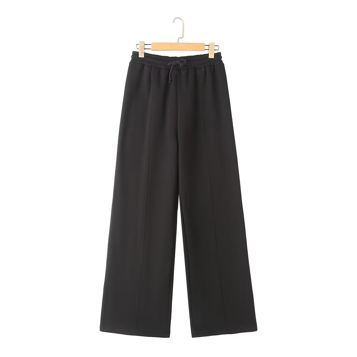 Casual Zip-Up Pilot Jacket and Loose High-Waist Pants