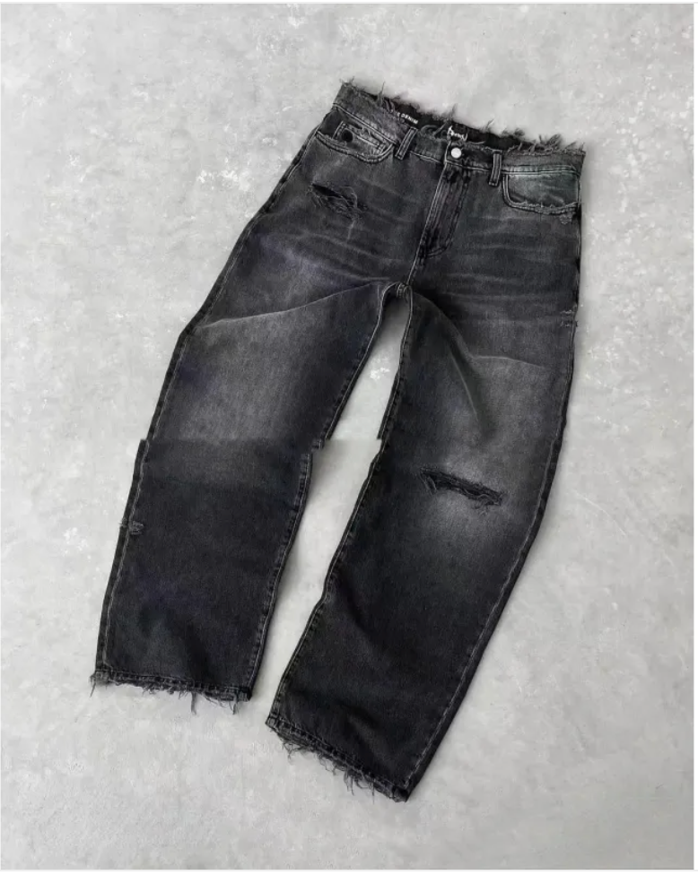 Men's Straight Leg Ripped Jeans