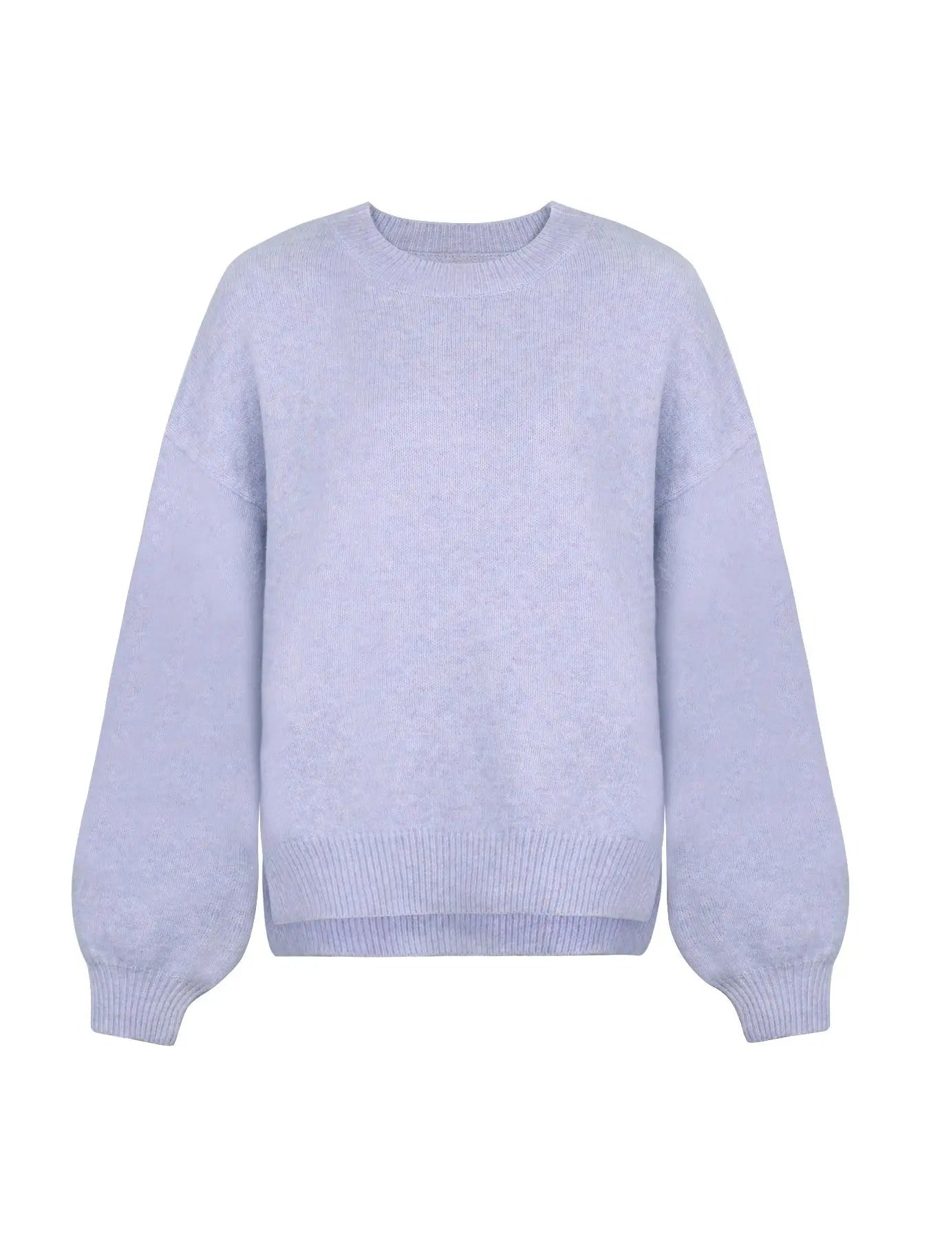 Women'S Drop Shoulder Split Hem Sweater, Casual Long Sleeve round Neck Jumper, Women'S Knitwear Top for Fall & Winter, Sweaters for Women