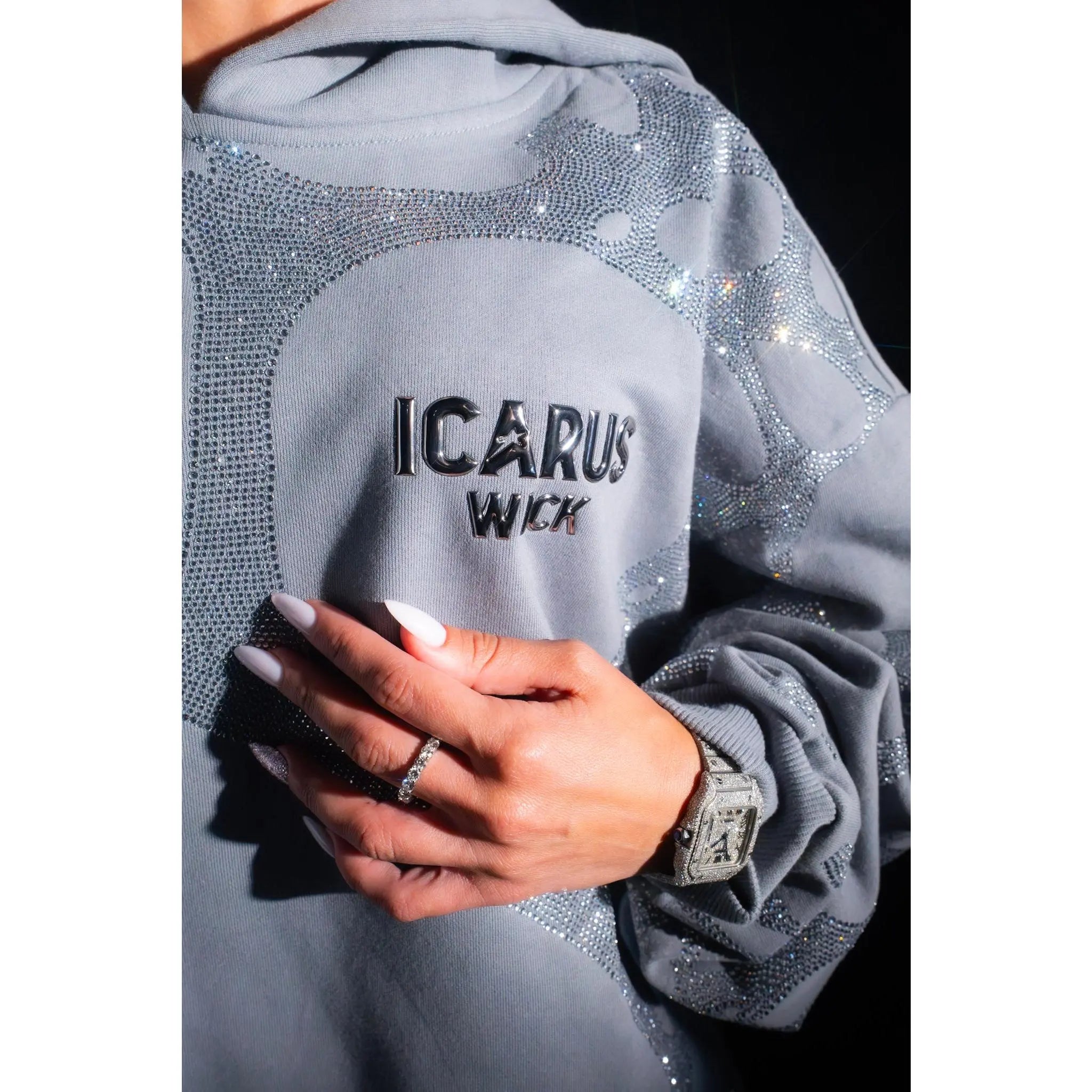 Elevate Your Style with the Luxurious Ascent Rhinestone Hoodie