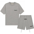 (Tee and Shorts) Fear of God Essentials T-Shirt & Shorts Set Dark Oatmeal over SIZE Casual Wear Comfortable Fit Simple Design Versatile Everyday Wear Menswear Tops Crewneck Shortsleeve Tropical