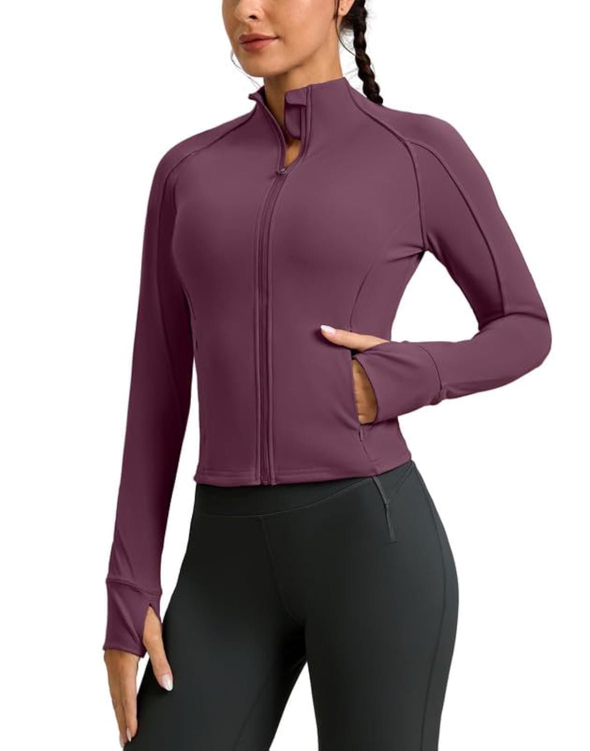G Gradual Womens Cropped Workout Jacket Slim Fit