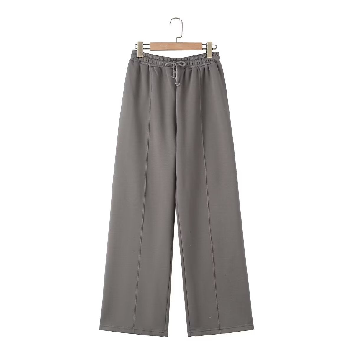 Casual Zip-Up Pilot Jacket and Loose High-Waist Pants