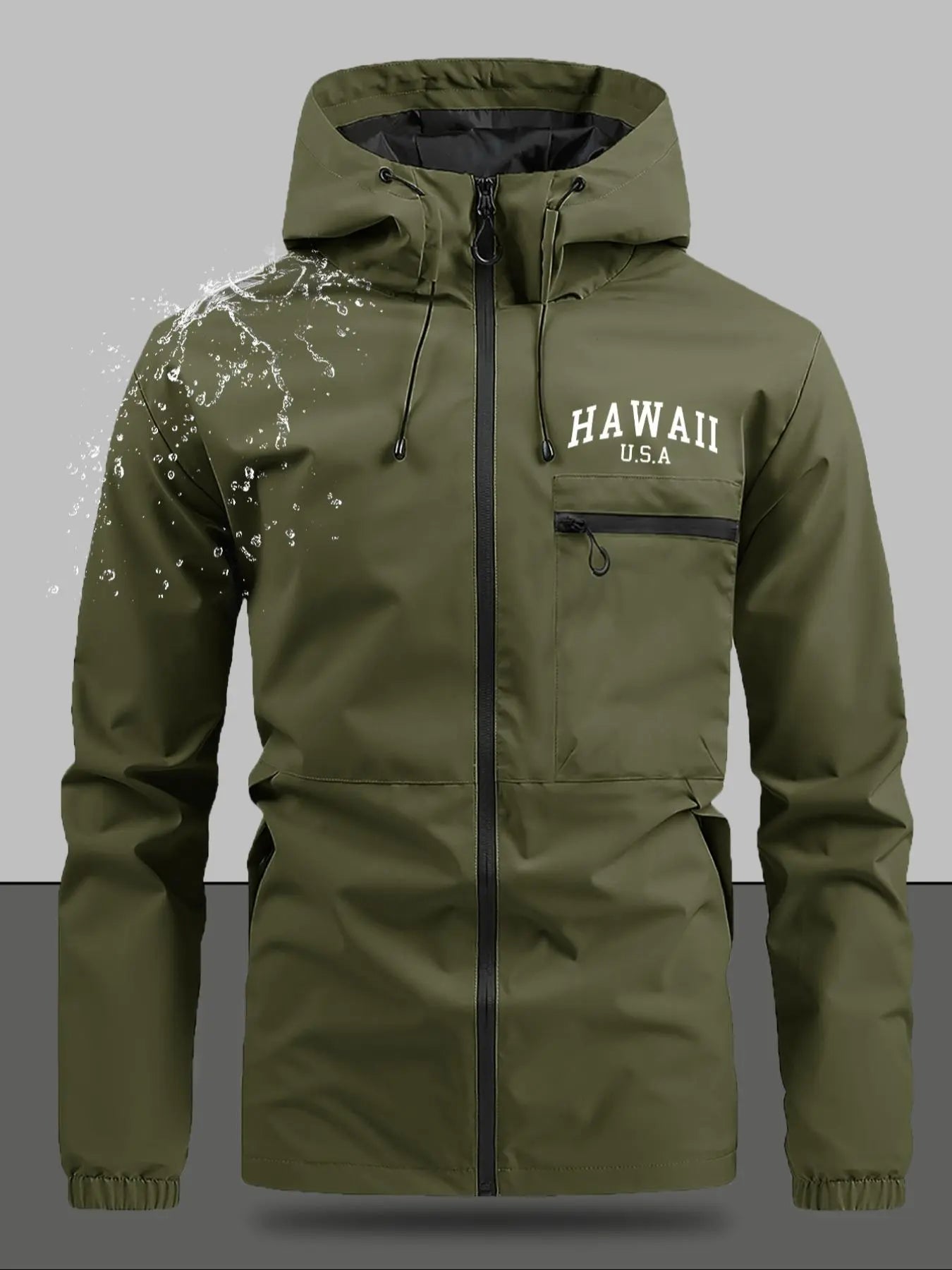 Men'S Casual Solid Camo Camouflage Pocket Drawstring Hooded Long Sleeve Jacket, Regular Fit Fitted Zip up Jacket, Stylish Outfit for Spring & Fall, Menswear, Men'S Tops, Coats, Casual Jackets, Zipper Hooded Jacket