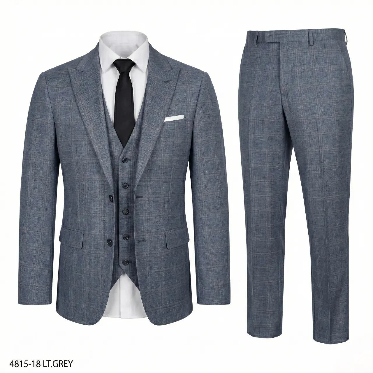 GIANCO FERRO Men'S Classic Elegant Plaid 3-Piece Suit - Single-Breasted Blazer with Double Vent, Vest, Button Closure Dress Pants for Weddings, Business | Dry Clean Menswear