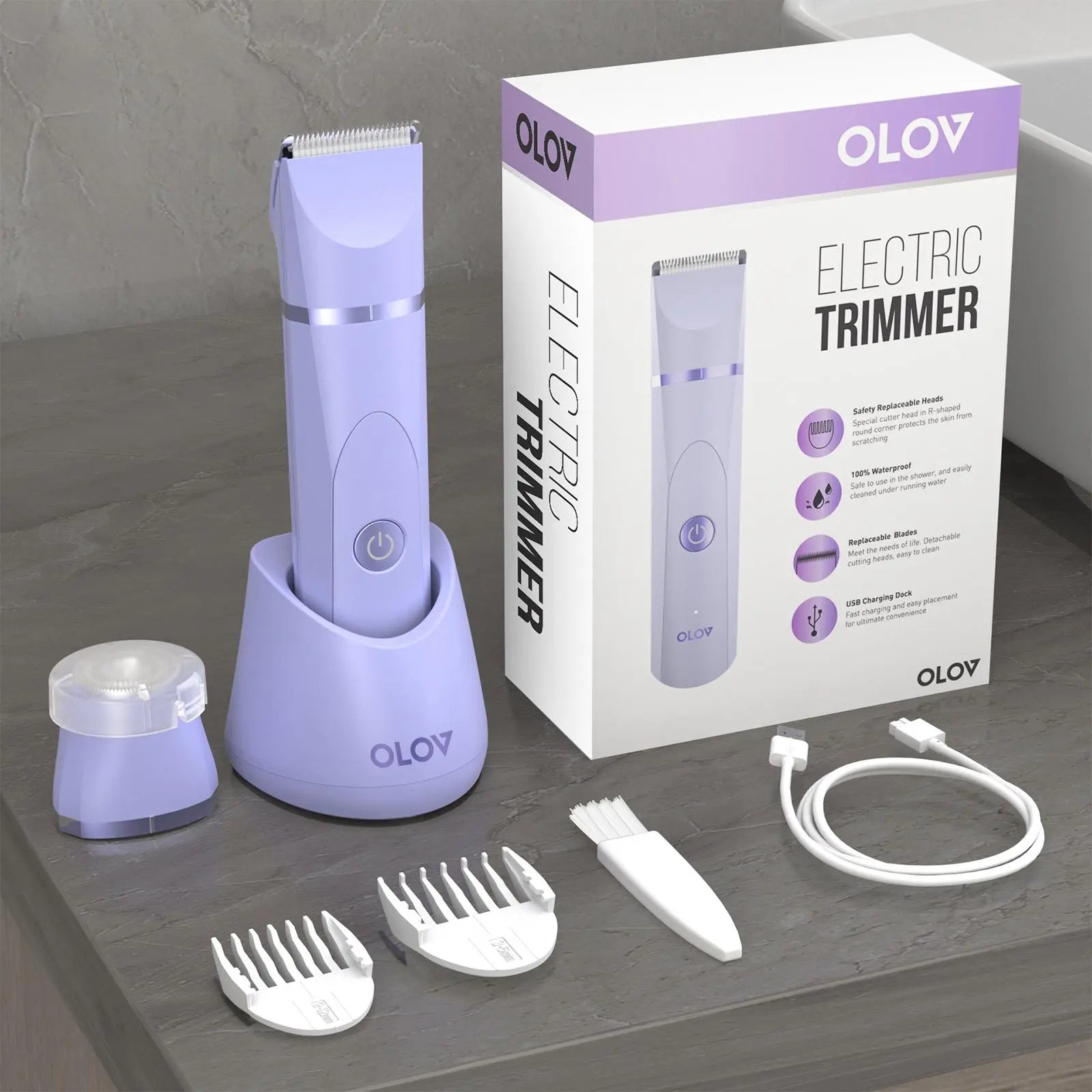 OLOV Electric Body Hair Shaver -Groin Hair Trimmer, Private Ball Hair Trimmer for Men and Women - Replaceable Ceramic Head, USB Rechargeable, Waterproof Hygienic Shaver Safe and Fast Gift Cordless,Back to School,Back to School Haul