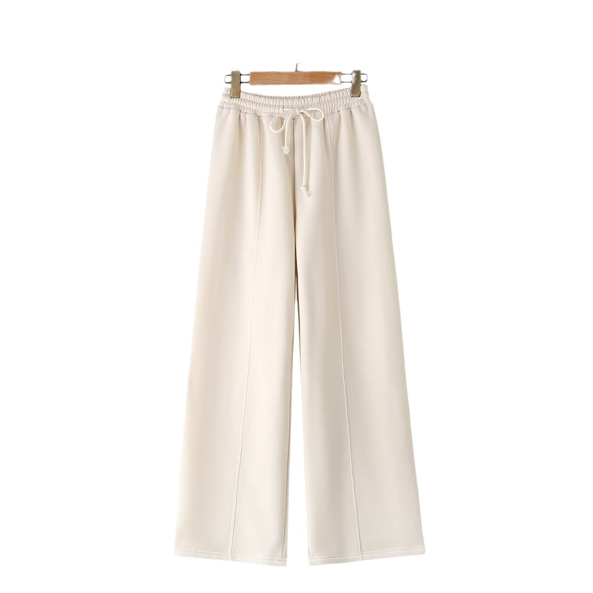Casual Zip-Up Pilot Jacket and Loose High-Waist Pants