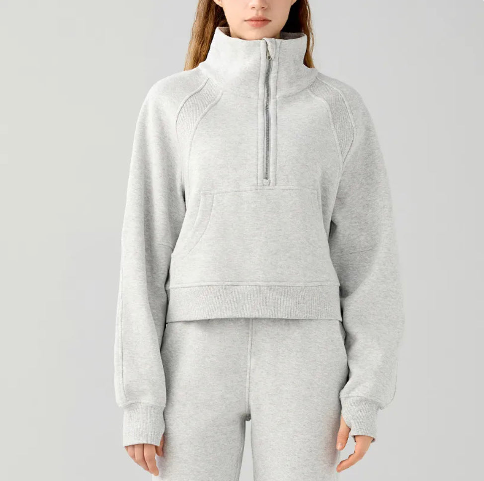 Women's Half-Zip High-Stand Collar Pullover