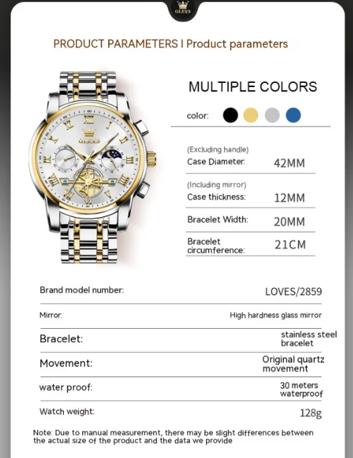 Waterproof Quartz Watch For Men