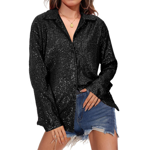 Zando Black Sequin Top