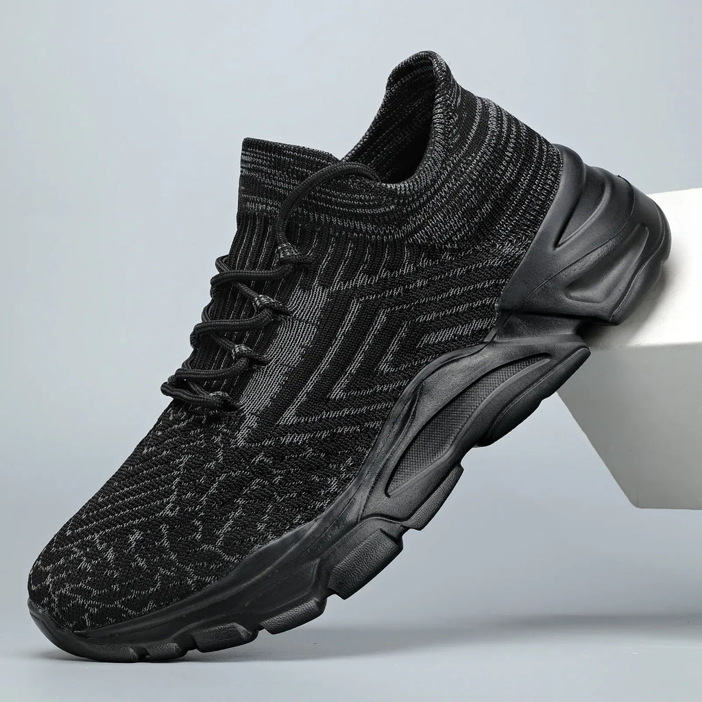 Men'S Active Casual Trainers, Blue Knit Sock Style Breathable Running Sneakers for Lightweight Training & Athletic Wear, Running Shoes, Knit Fabric, Lace-Up,Shoes for Back to School,Back to School Shoes