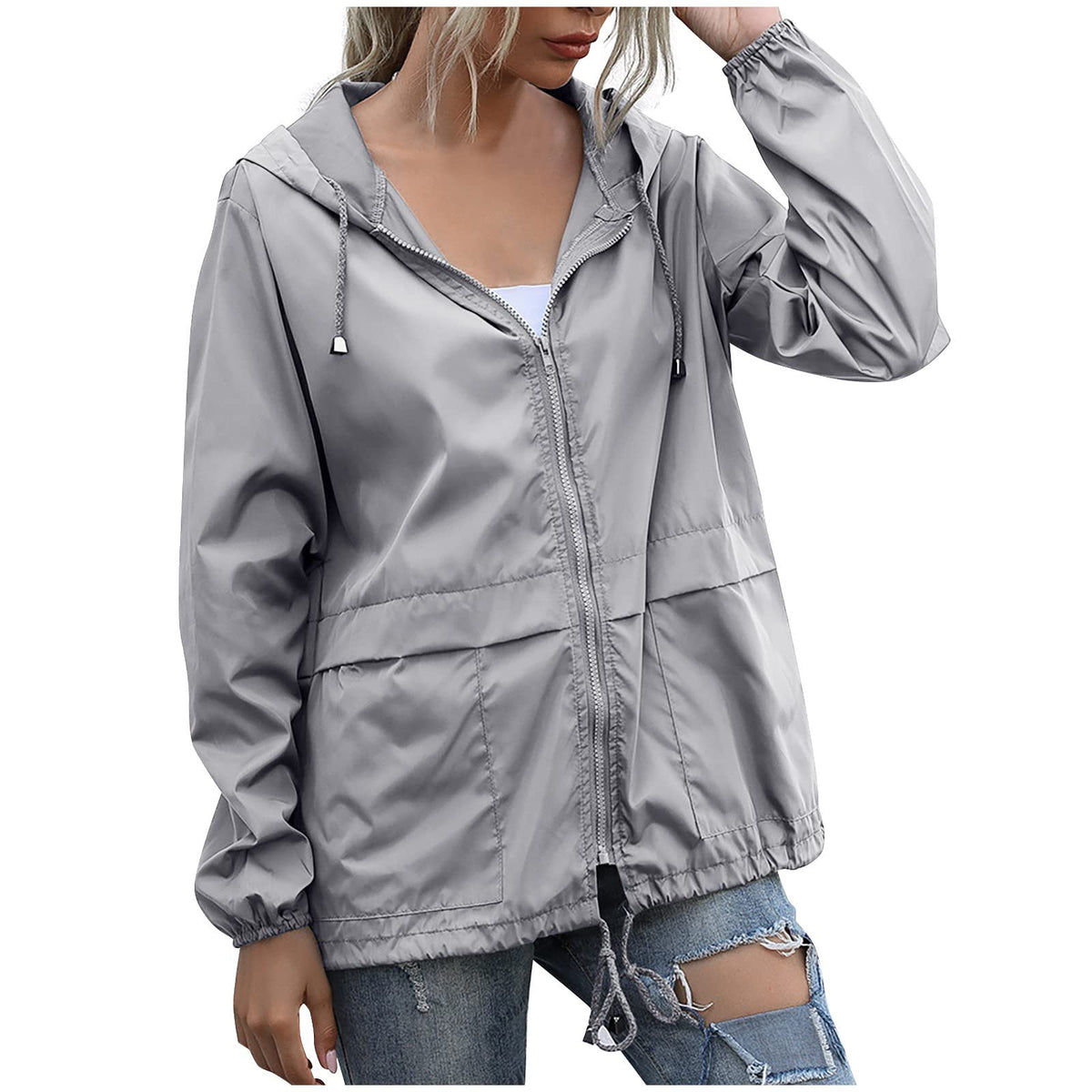 ZAKAY Womens Lightweight Hooded Raincoat