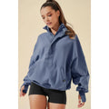 Ooey Gooey Half Zip Sweater - Blue Dusk