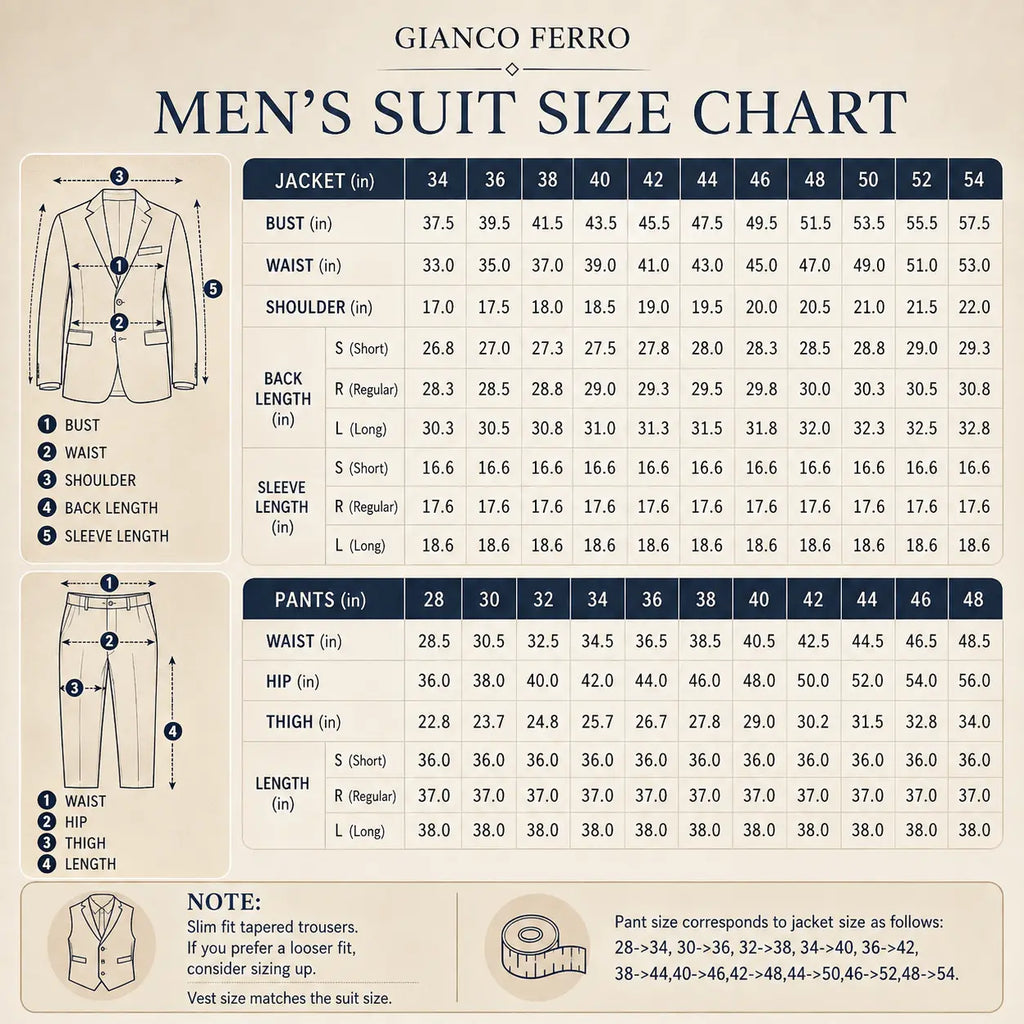 GIANCO FERRO Men'S Classic Elegant Plaid 3-Piece Suit - Single-Breasted Blazer with Double Vent, Vest, Button Closure Dress Pants for Weddings, Business | Dry Clean Menswear