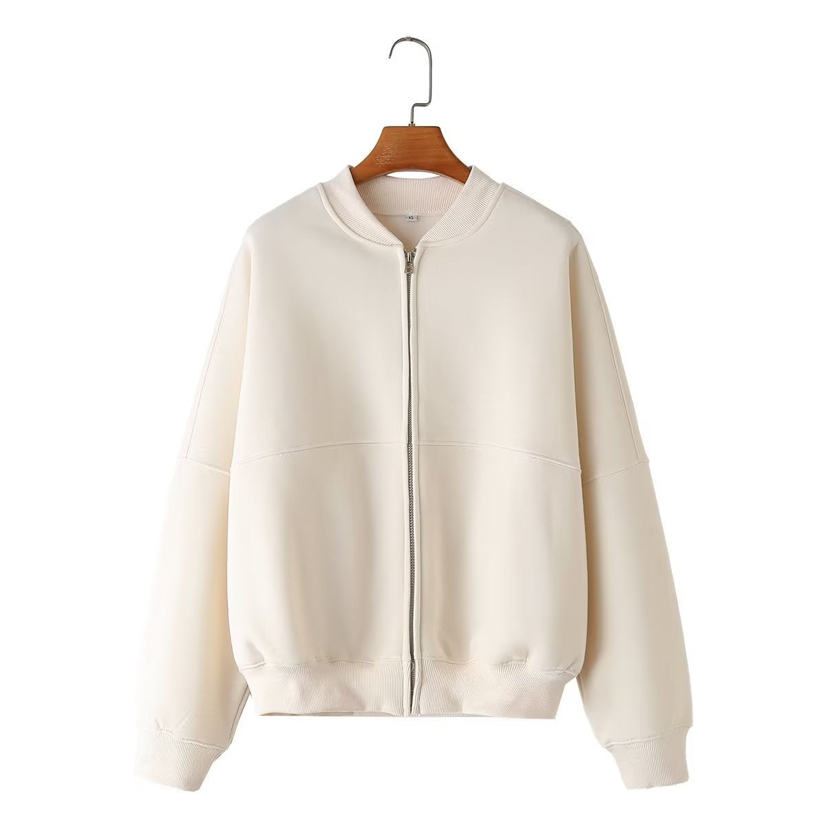 Casual Zip-Up Pilot Jacket and Loose High-Waist Pants