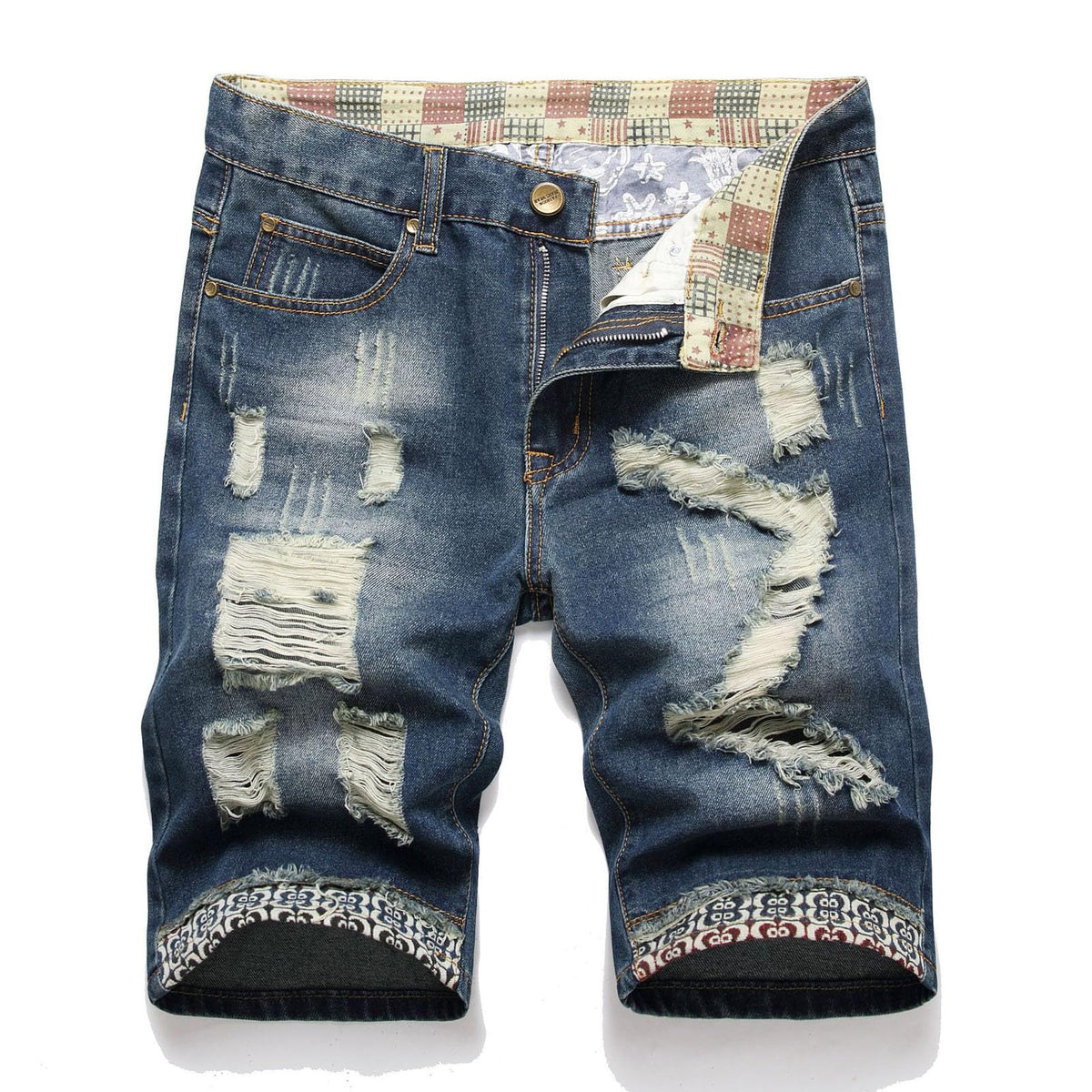 Mens Destroyed Jean Shorts