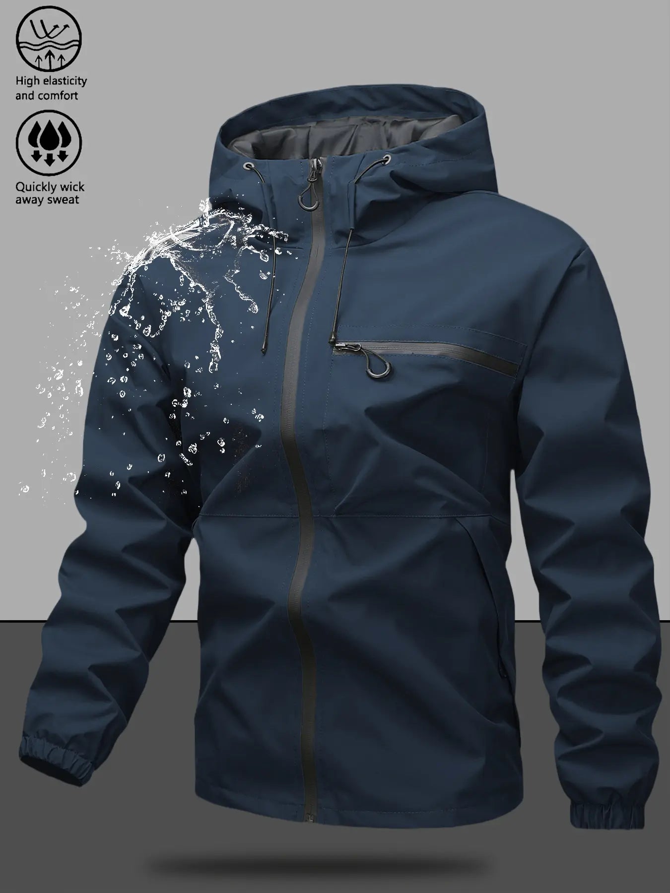 Men'S Casual Solid Camo Camouflage Pocket Drawstring Hooded Long Sleeve Jacket, Regular Fit Fitted Zip up Jacket, Stylish Outfit for Spring & Fall, Menswear, Men'S Tops, Coats, Casual Jackets, Zipper Hooded Jacket