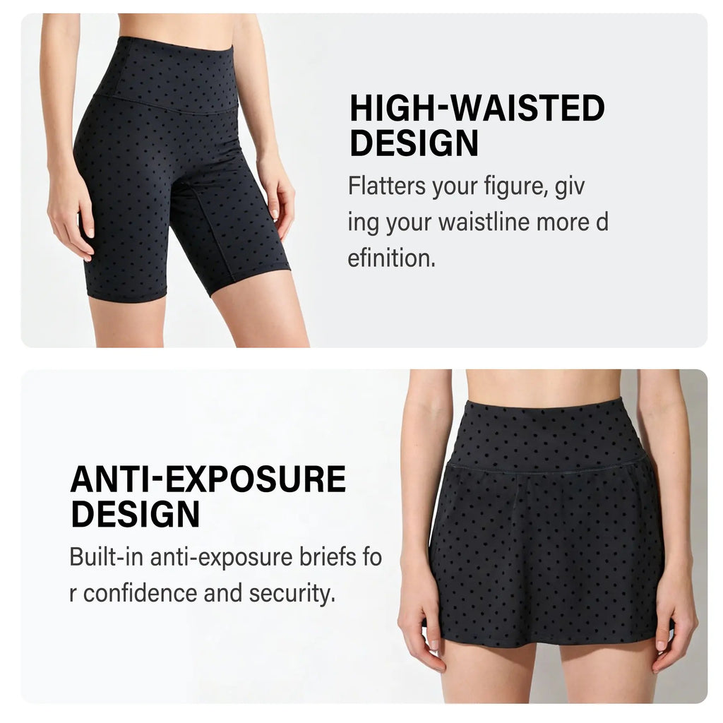Women Summer Clothes Long Sleeve Zip up Jacket, Stand Collar Polka Dot Textured Slim Fit Athletic Track Jacket Short Skirt or Shorts, Nylon Spandex Brushed Fabric Stretchy Workout Outerwear for Yoga Gym Running Tennis Golf