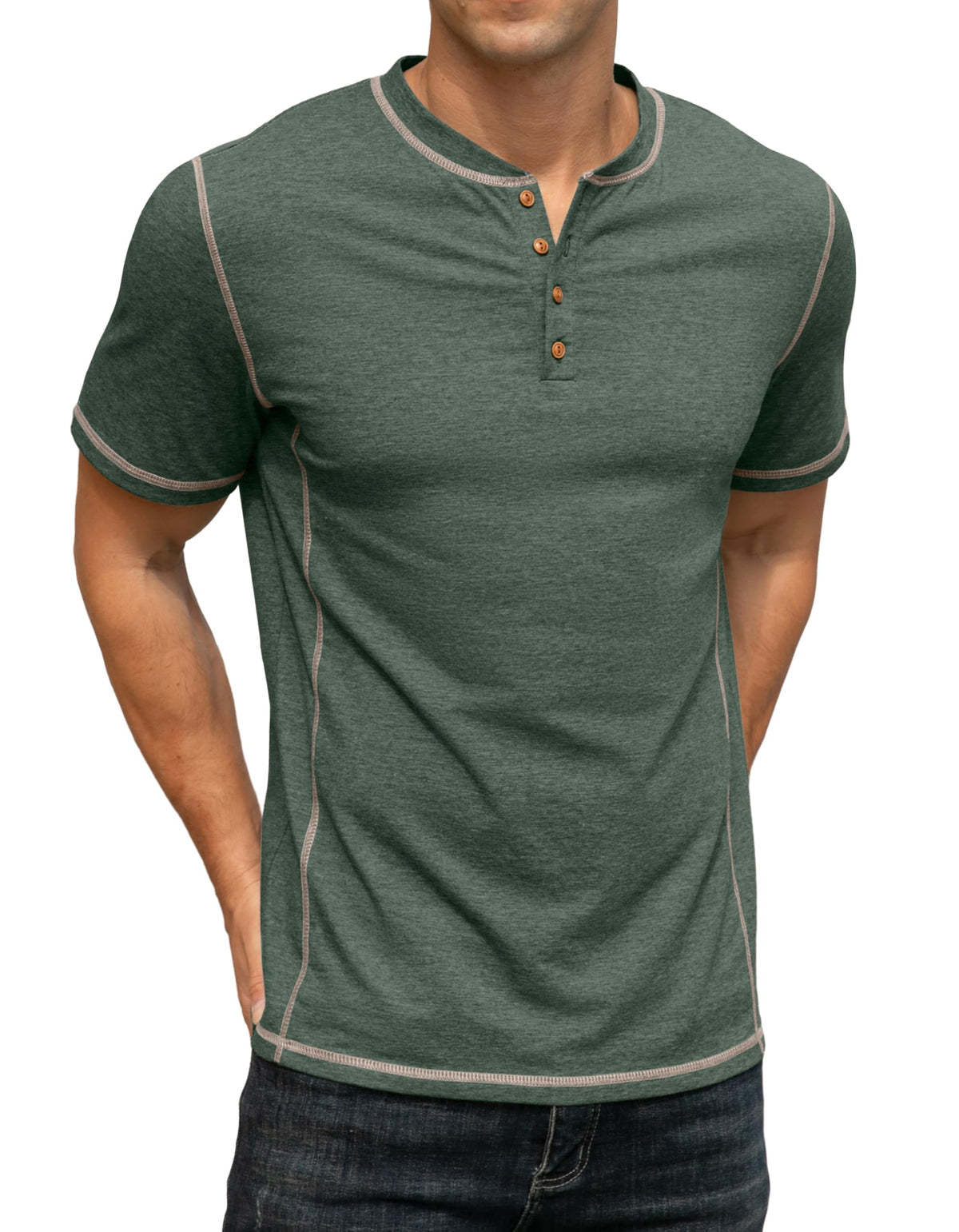 Sailwind Mens Henley Short Sleeve T-Shirt