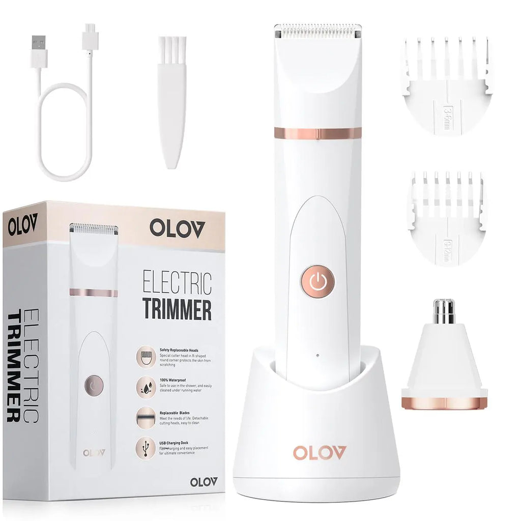 OLOV Electric Body Hair Shaver -Groin Hair Trimmer, Private Ball Hair Trimmer for Men and Women - Replaceable Ceramic Head, USB Rechargeable, Waterproof Hygienic Shaver Safe and Fast Gift Cordless,Back to School,Back to School Haul