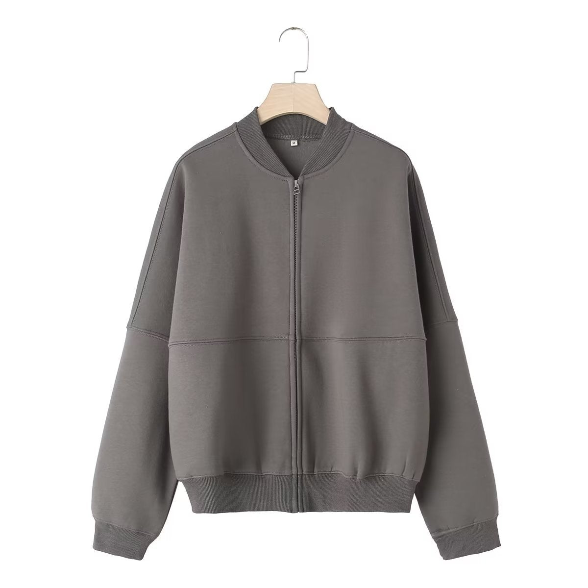 Casual Zip-Up Pilot Jacket and Loose High-Waist Pants